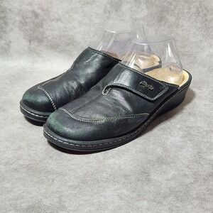 Fidelio Hallux Fabia F 1/2 Black Leather Comfort Mules‎ Clogs EU 40 Womens